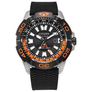 Citizen Men's Dive Date Eco-Drive Black GMT Watch 43MM